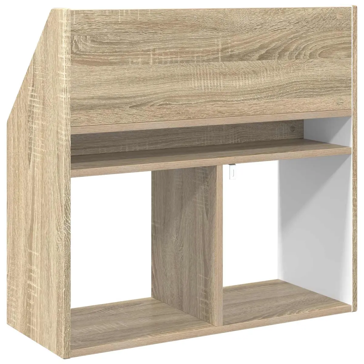 Kids Bookshelf Brown Wood Open Shelves Organiser