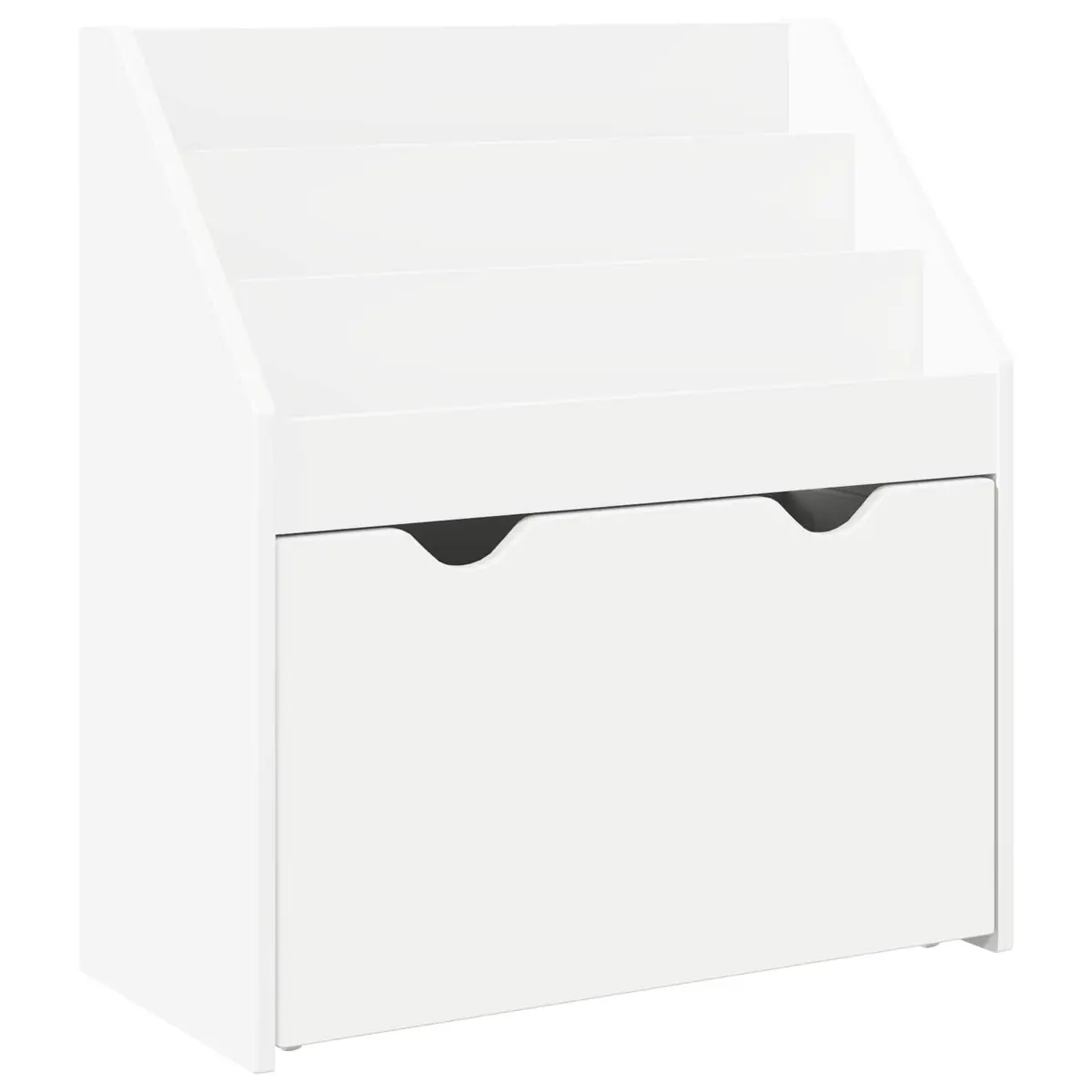 Kids Bookshelf White Storage Cabinet Shelves Compartments Drawers Bedroom