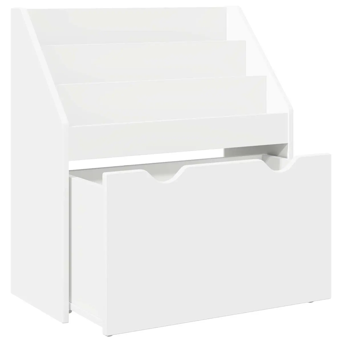 Kids Bookshelf White Storage Cabinet Shelves Compartments Drawers Bedroom