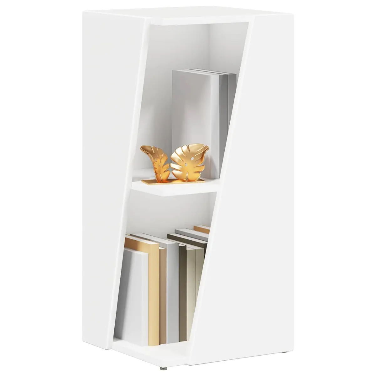 Side Shelf White 33 x 32 x 70.5 cm Engineered Wood Free-standing Bookcase