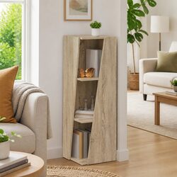 Compact and Sturdy Brown Engineered Wood Bookcase