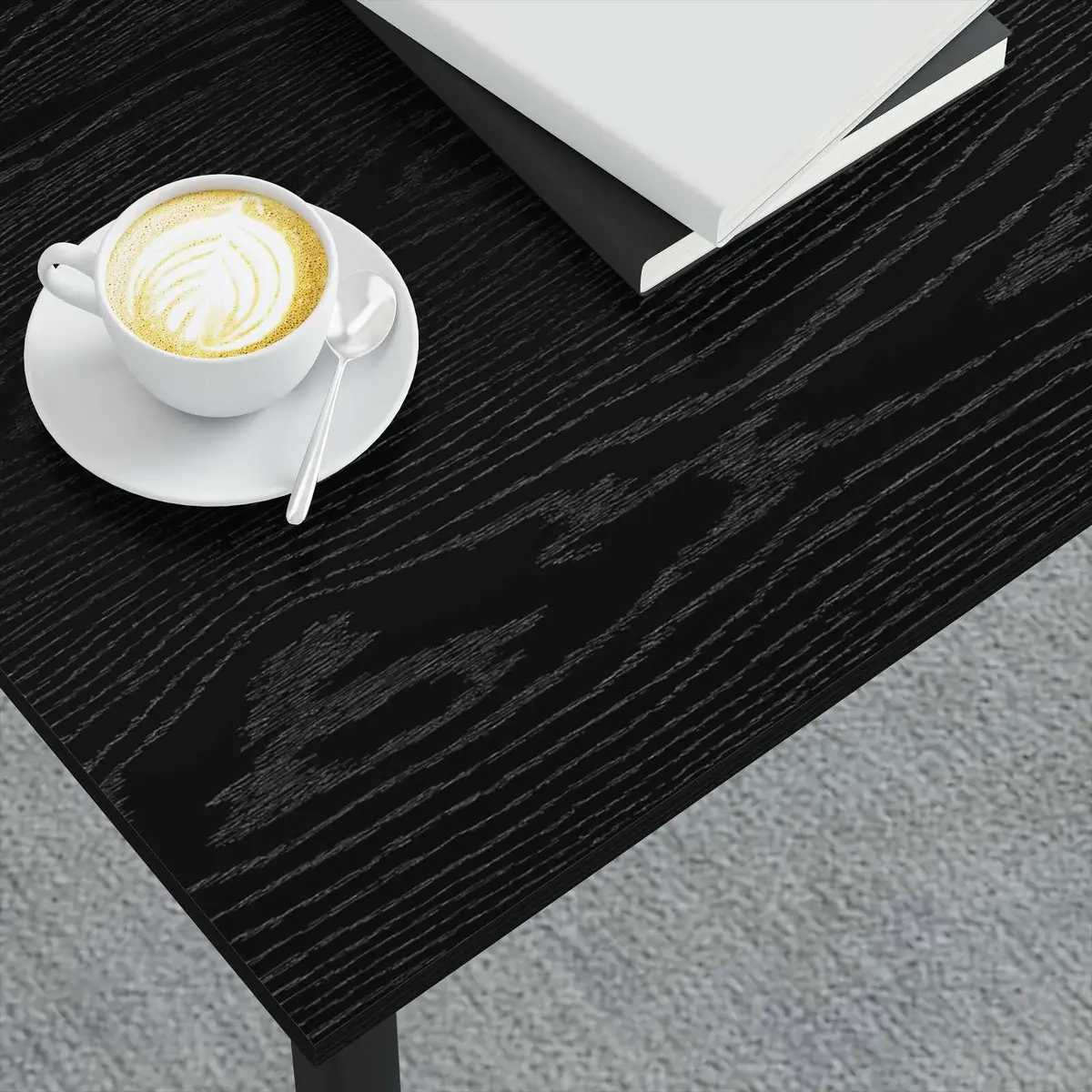 Coffee Table Black 80 x 80 x 45 cm Modern Minimalist Engineered Wood