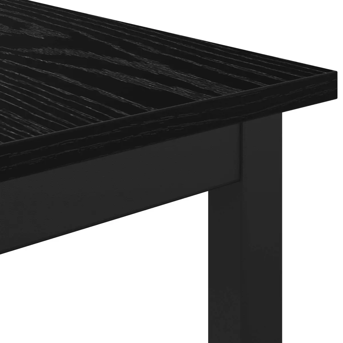 Dining Bench Black Engineered Wood Rectangle Modern Seating Living Room