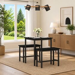 Concise Dining Table with Engineered Wood Surface