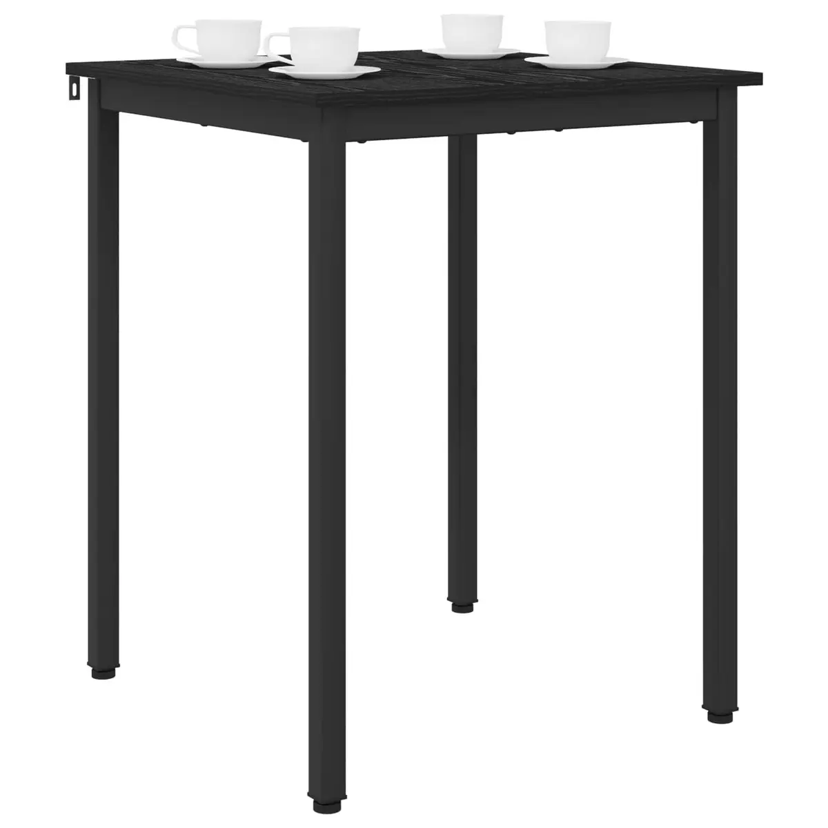 Dining Table Black 60x60x75 cm Engineered Wood Surface Metal Frame