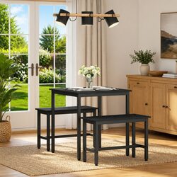 Concise Dining Table 70x70x75cm Black Metal Frame