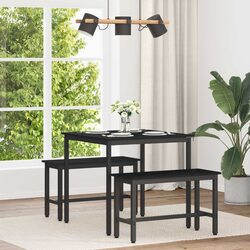 Concise Dining Table with Black Metal Frame