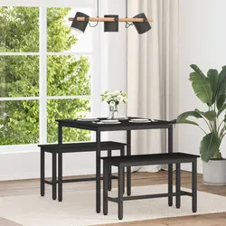 Concise Dining Table with Black Metal Frame