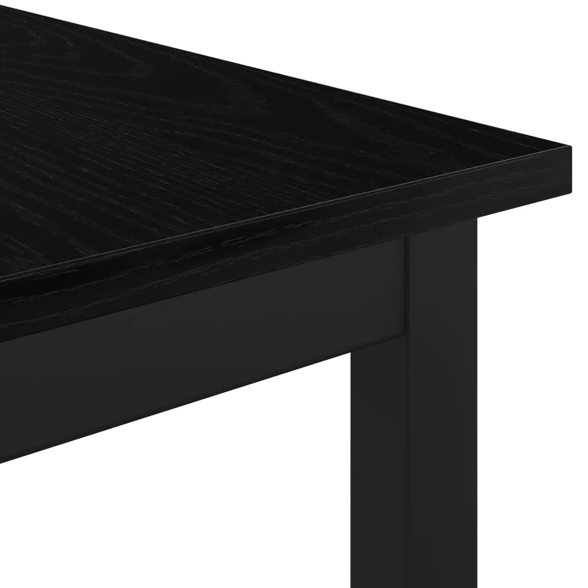 Dining Table Black 140x80x75cm Rectangular Modern Metal Frame