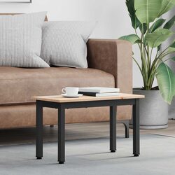 Concise Modern Coffee Table with Pine Top and Metal Legs