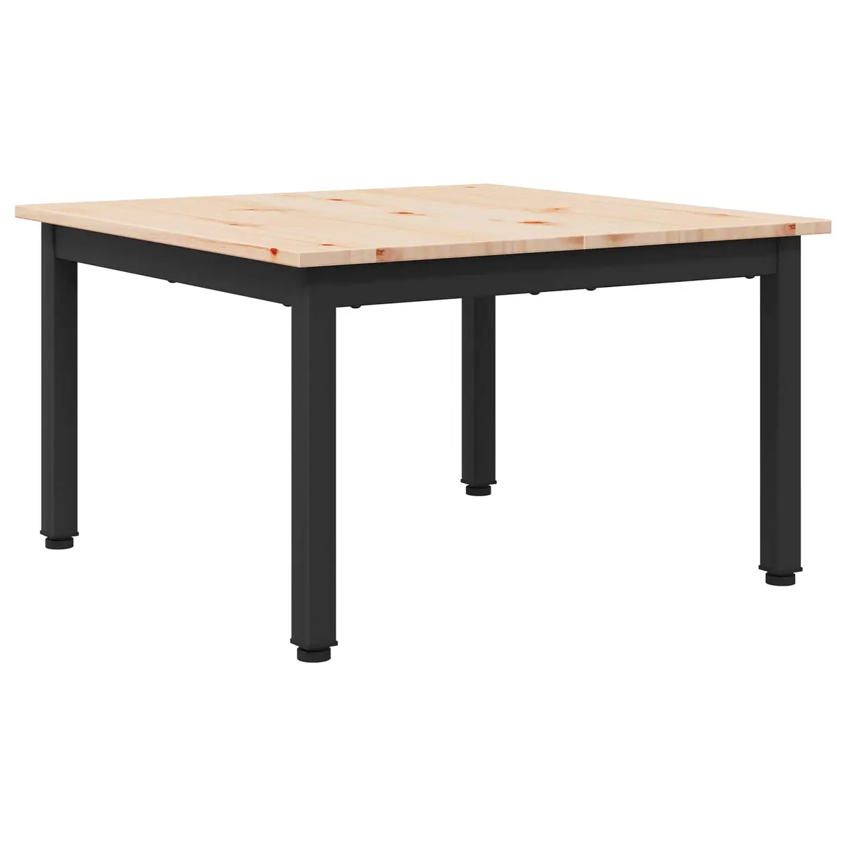 Coffee Table Modern Design Solid Pine Wood Brown 60 x 60 x 36 cm Square