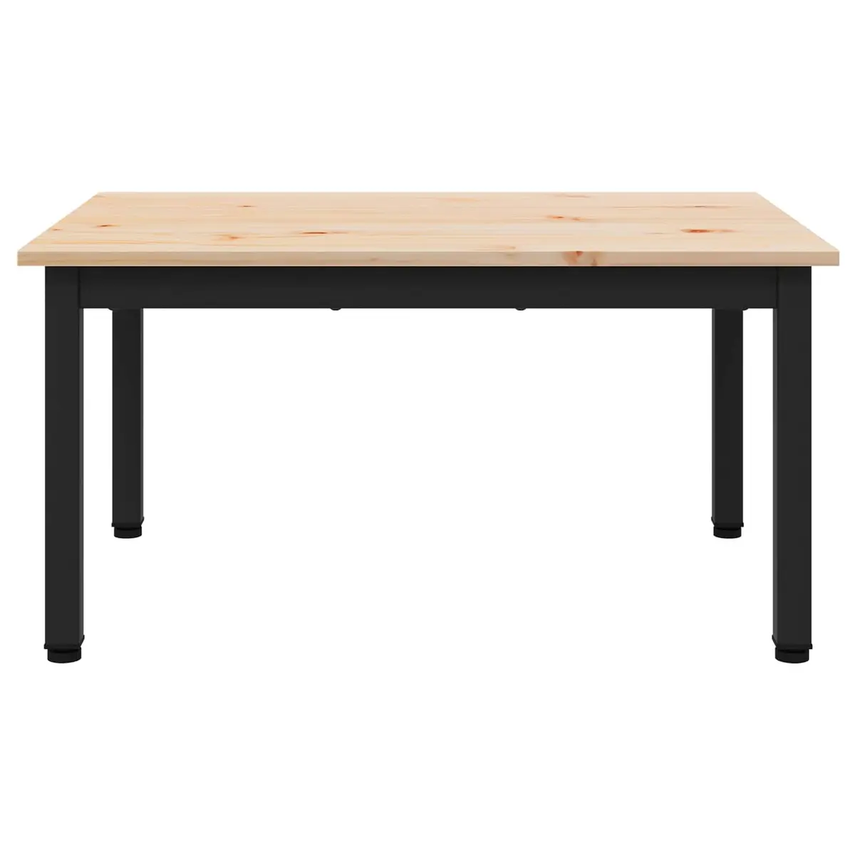 Coffee Table Modern Solid Pine Wood Metal Legs Accent Living Room Furniture