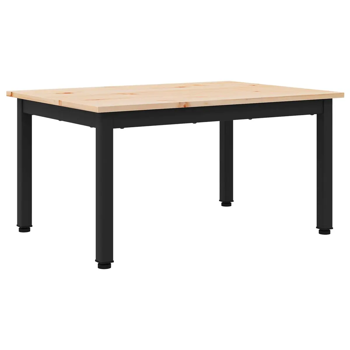 Coffee Table Modern Solid Pine Wood Metal Legs Accent Living Room Furniture