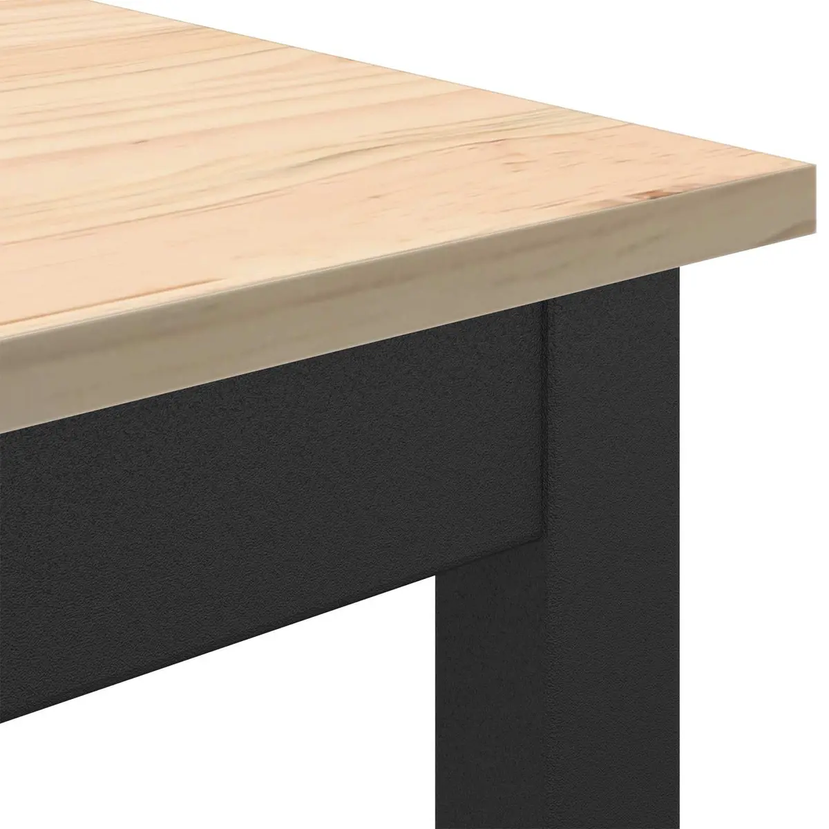 Coffee Table Modern Solid Pine Wood Metal Legs Accent Living Room Furniture