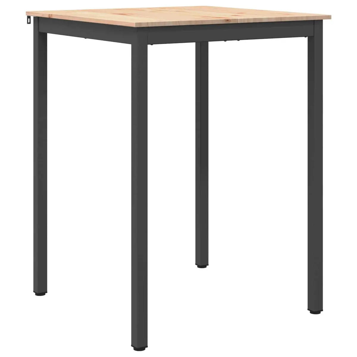 Bar Table Brown 80x80x105cm Solid Pine Wood Surface Metal Base Industrial Style