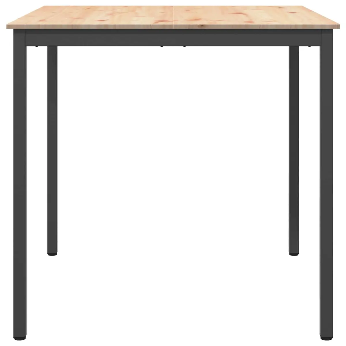 Bar Table Brown 110cm Solid Pine Wood Metal Legs H-Shaped Support