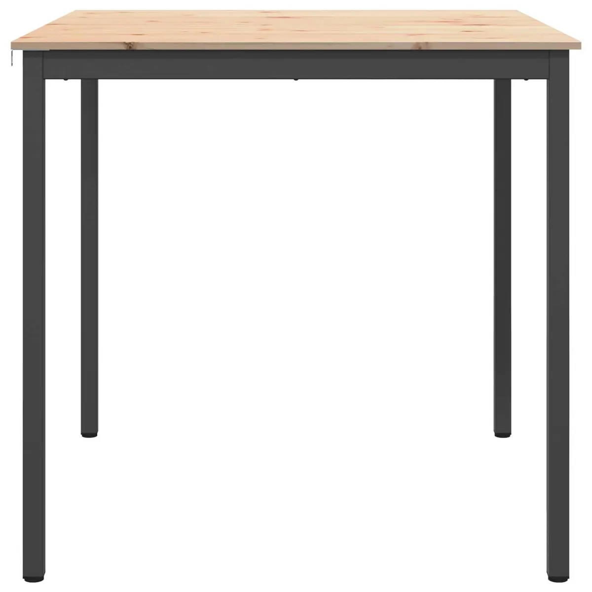 Bar Table Brown 110cm Solid Pine Wood Metal Legs H-Shaped Support