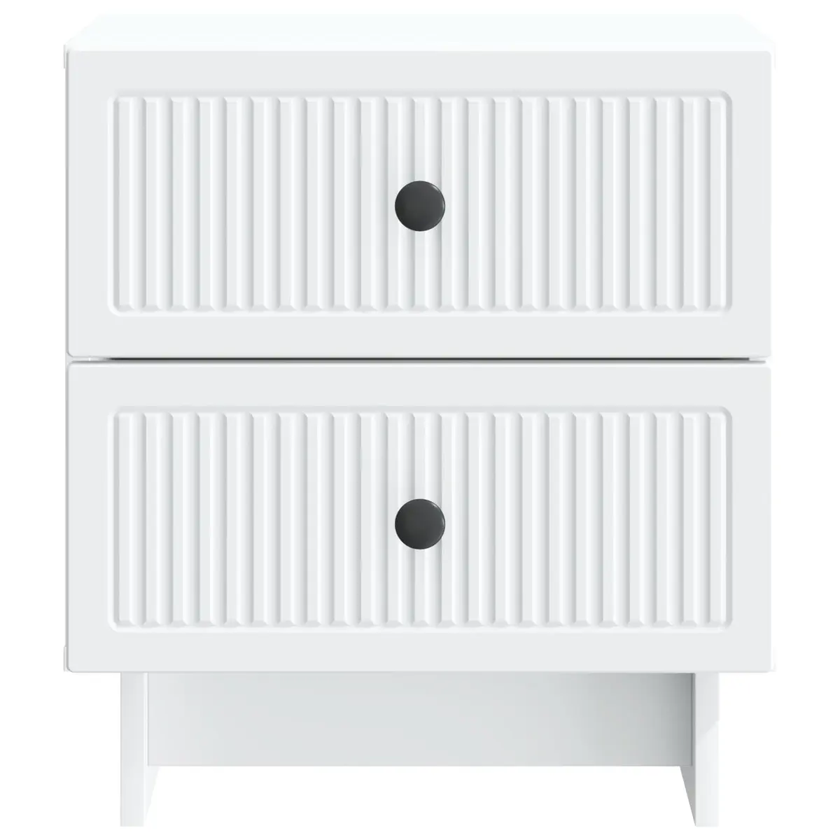 White Bedside Cabinet Engineered Wood Compact Vintage Modern Storage Nightstand Table 43 x 34.5 x 47.5 cm