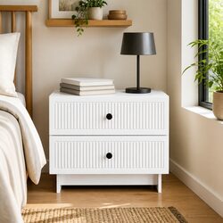 Bedside Cabinet White Modern Storage Table Nightstand Bedroom Furniture