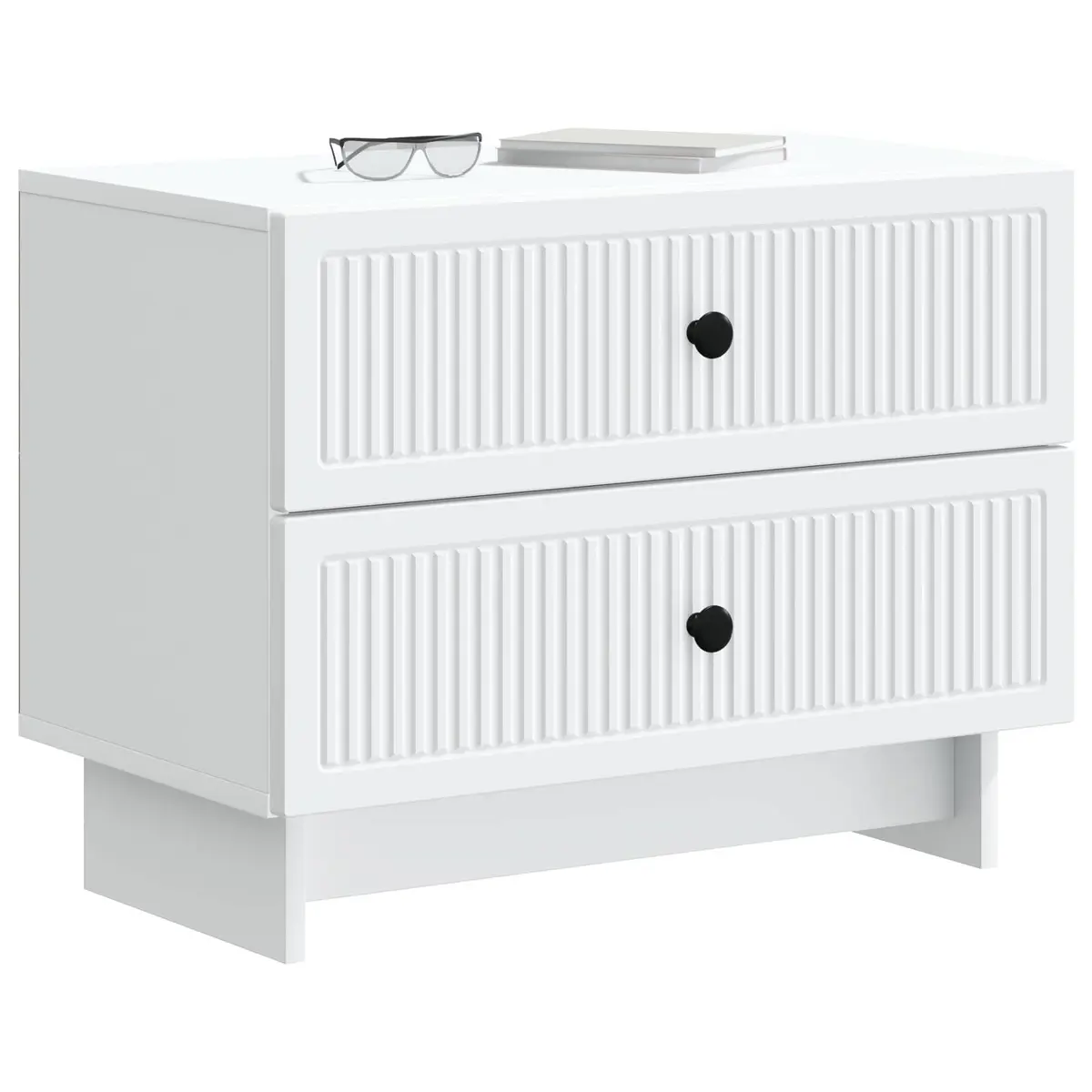 Bedside Table White Vintage Modern Storage Cabinet Indoor Furniture