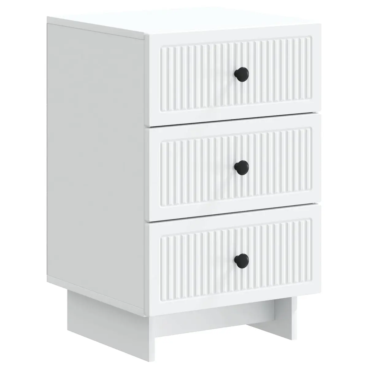 Bedside Cabinet Engineered Wood White 43x41x66.5cm Smooth Sliding Drawers Modern Storage
