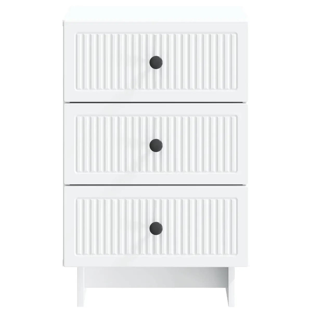 Bedside Cabinet Engineered Wood White 43x41x66.5cm Smooth Sliding Drawers Modern Storage