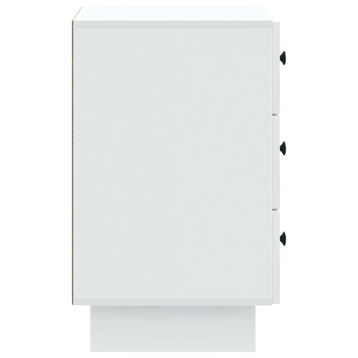 Bedside Cabinet Engineered Wood White 43x41x66.5cm Smooth Sliding Drawers Modern Storage