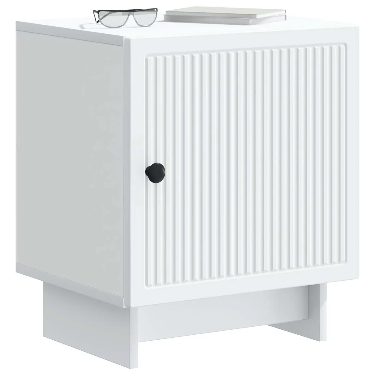 Bedside Cabinet Compact White Engineered Wood with Multiple Drawers for Organized Storage