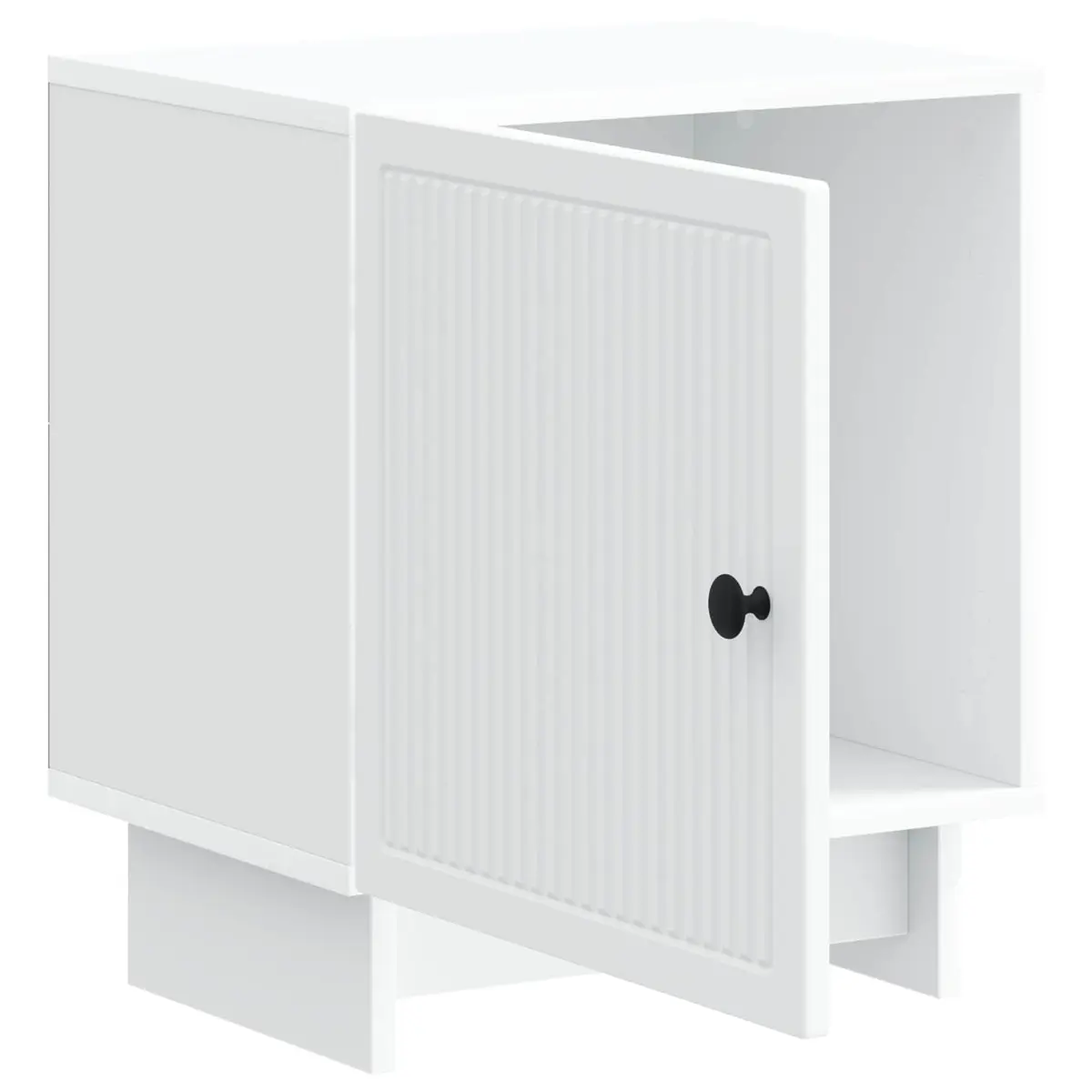 Bedside Cabinet Compact White Engineered Wood with Multiple Drawers for Organized Storage