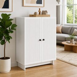 Sideboard White 66 x 34.5 x 90 cm Storage Cabinet Living Room Dining Furniture