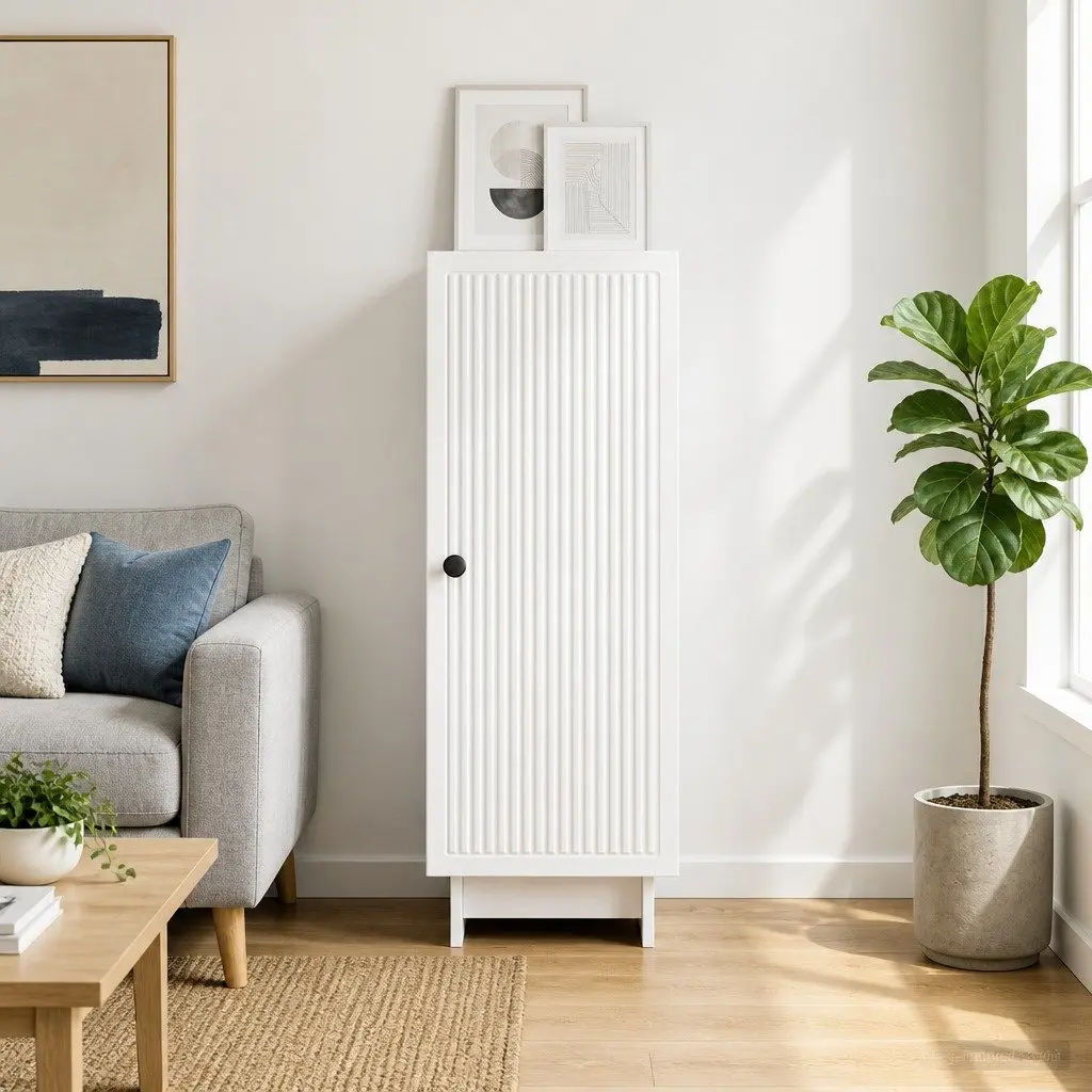Sideboard White 33 x 34.5 x 90 cm Engineered Wood Storage Cabinet