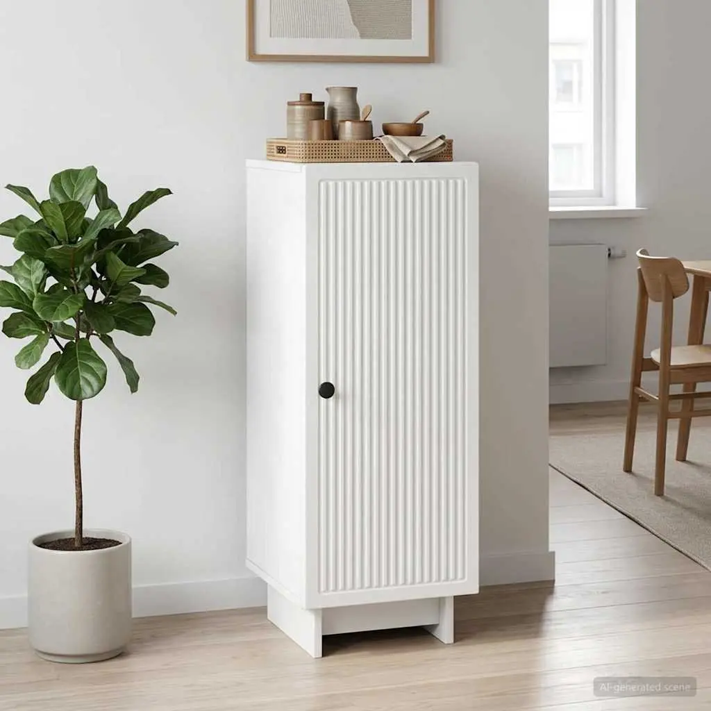 Sideboard White 33 x 34.5 x 90 cm Engineered Wood Storage Cabinet