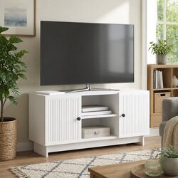 Compact and Modern White TV Cabinet for Any Room