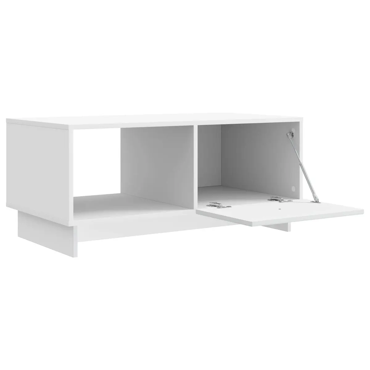 Coffee Table White Rectangular 90 x 50 Storage Accent Furniture