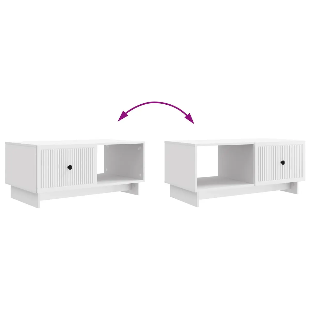 Coffee Table White Rectangular 90 x 50 Storage Accent Furniture
