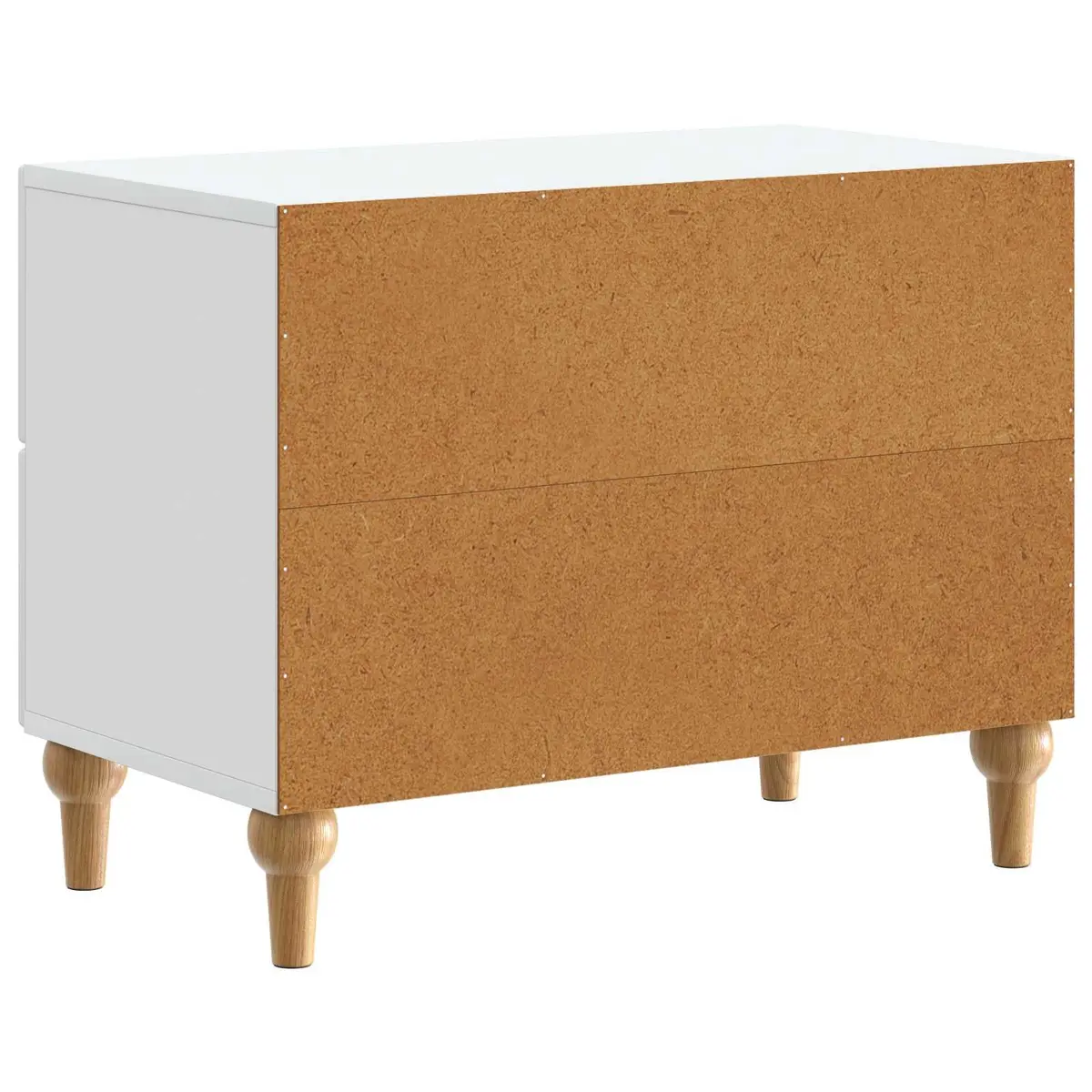 Bedside Cabinet White 62 x 34.5 x 48 cm Modern Storage Table Drawers