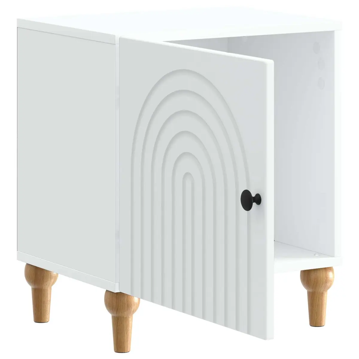 Bedside Cabinet White 43 x 34.5 x 50 cm Modern Nightstand Storage Table