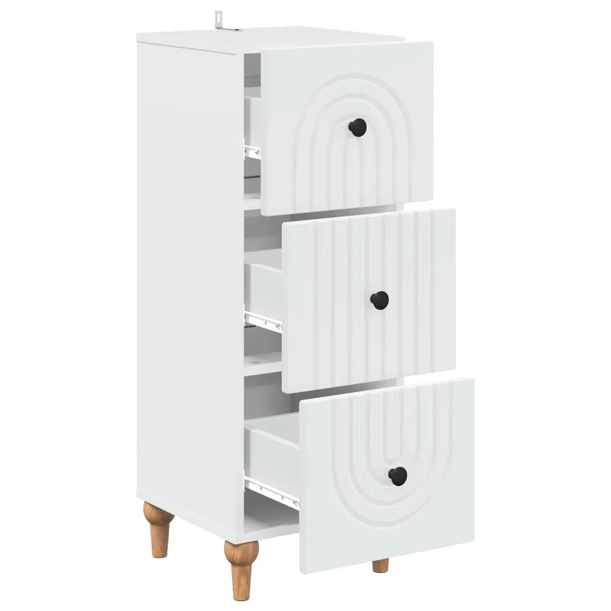 Drawer Storage Cabinet White 33 x 34.5 x 90 cm Engineered Wood Furniture