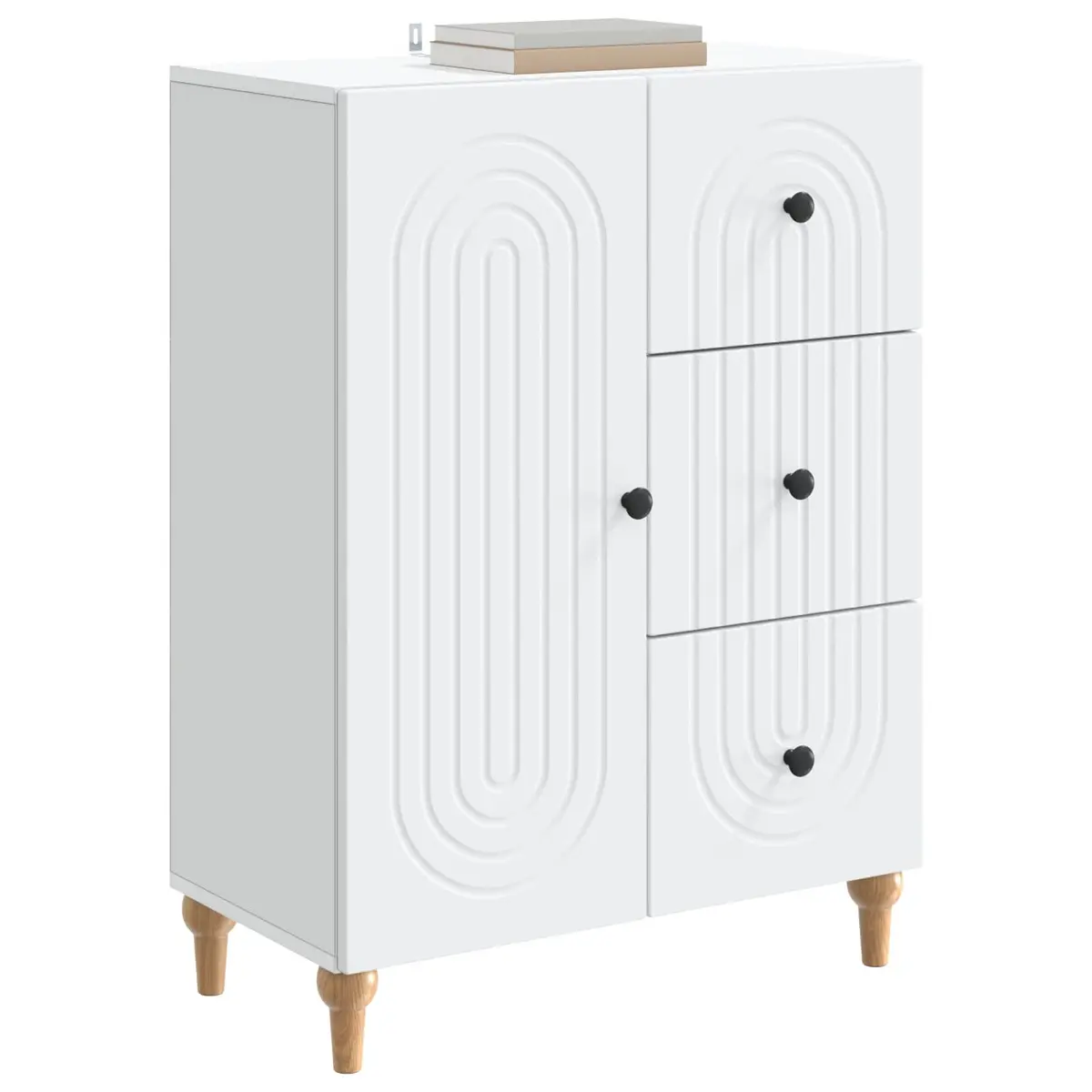 Sideboard White 66 x 34.5 x 90 cm Engineered Wood Storage Cabinet for Lounge Dining Room