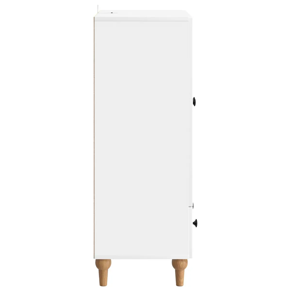Sideboard White Engineered Wood Modern Storage Cabinet with Shelves and Drawers