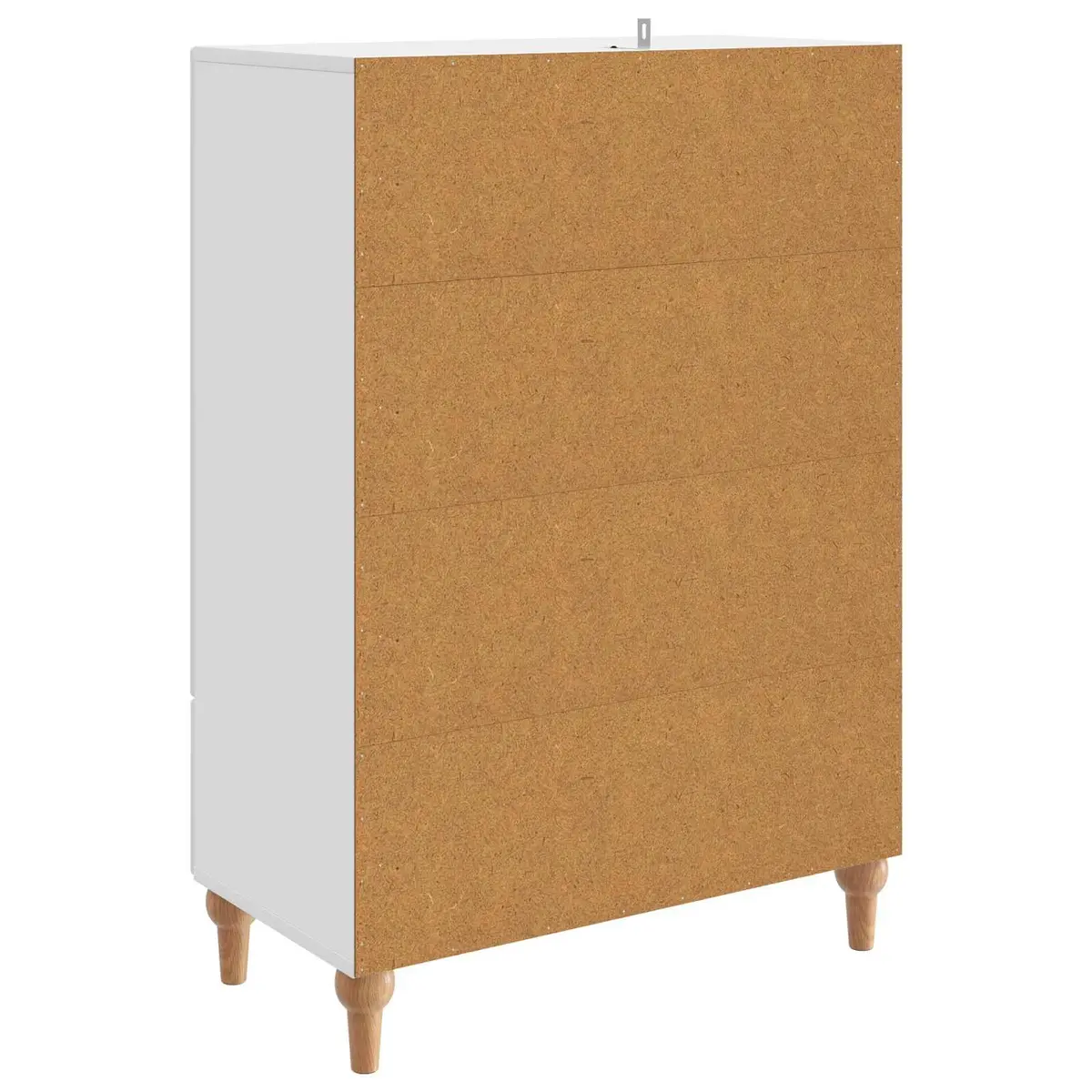 Sideboard White Engineered Wood Modern Storage Cabinet with Shelves and Drawers