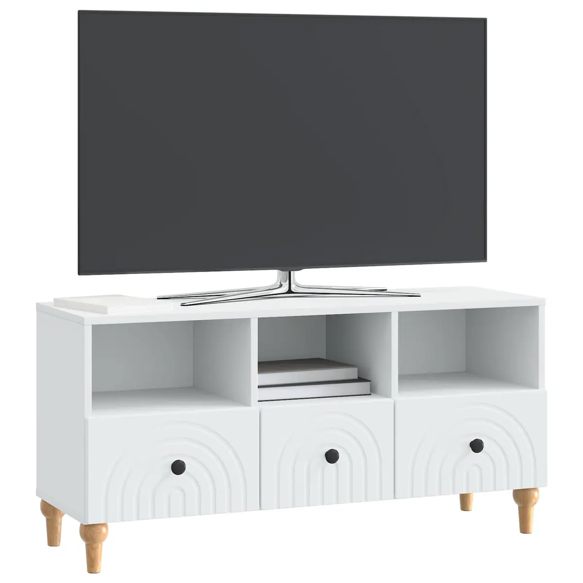 White TV Cabinet with Ample Storage