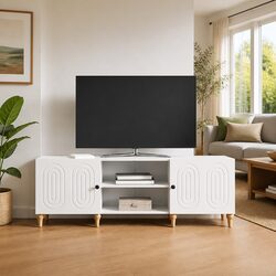 Compact and Modern White TV Cabinet for Easy Living