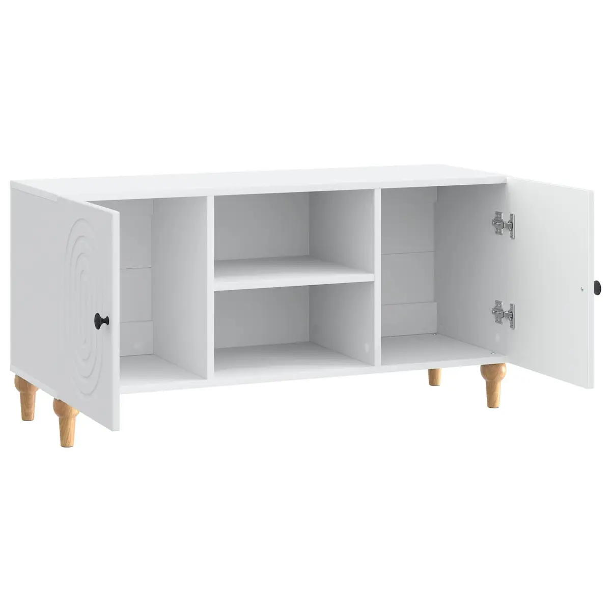 TV Cabinet White 102x34.5x50cm Modern Living Room Media Storage Unit