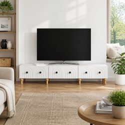 White TV Cabinet with Drawer: Modern and Efficient