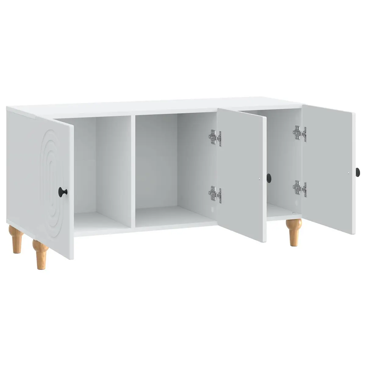 TV Cabinet White Modern Storage Unit 99 x 34.5 x 50 cm Living Room Furniture
