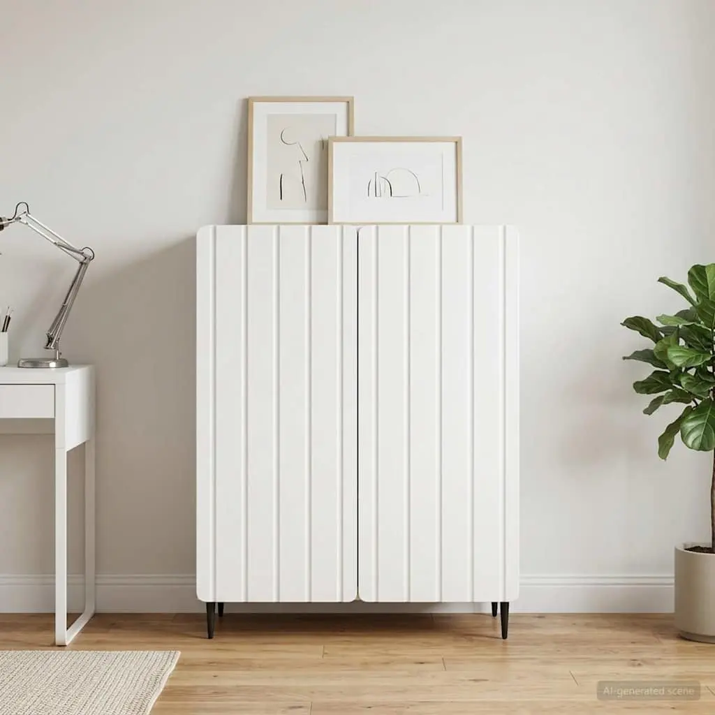 Sideboard White 66 x 34.5 x 92 cm Engineered Wood Storage Cabinet Living Room