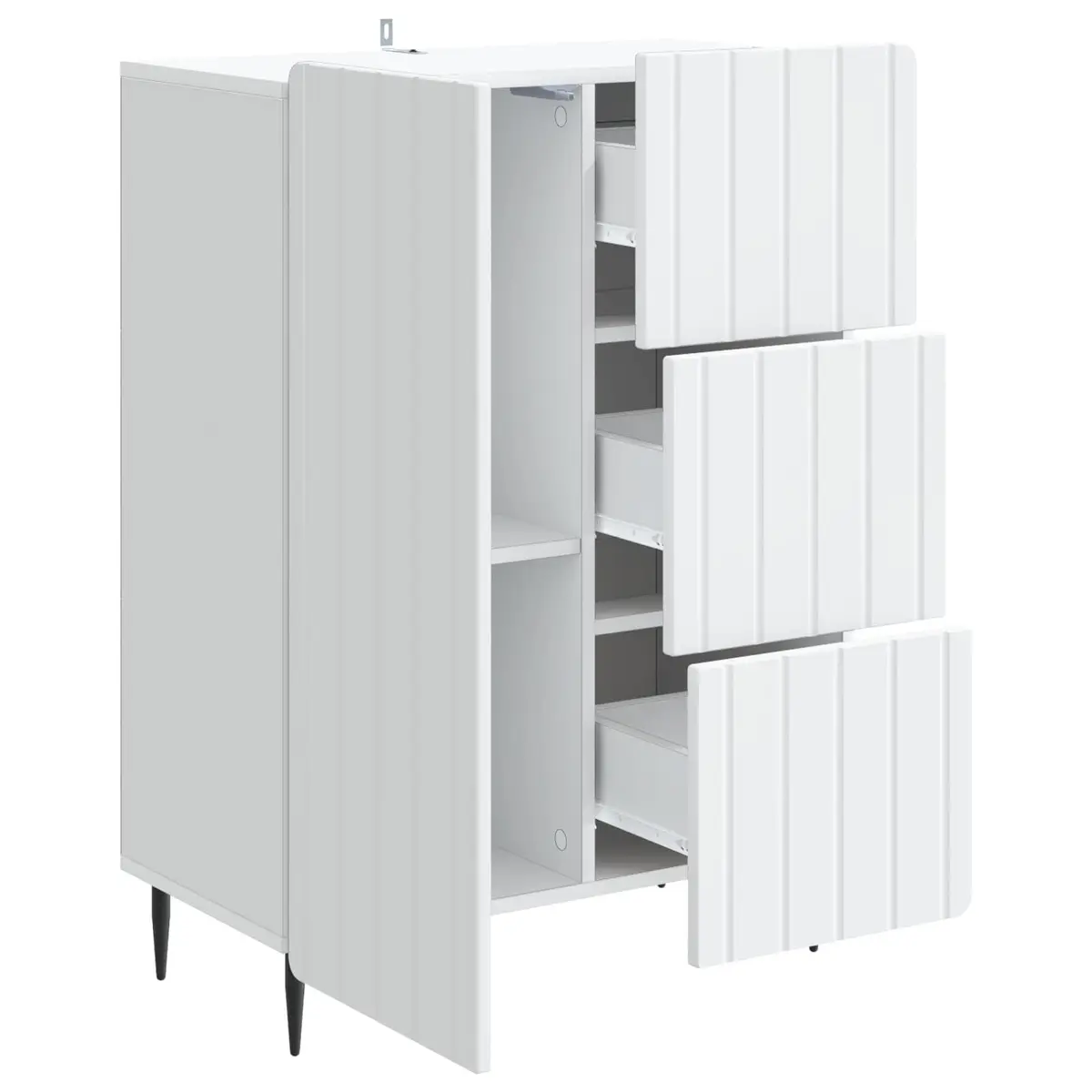 Sideboard White 66 x 34.5 x 91.5 cm Storage Cabinet Dining Living Room Furniture