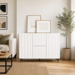 Concise Modern White Sideboard with Storage Options