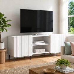 Concise and Stylish White TV Cabinet 150 x 31 x 52 cm